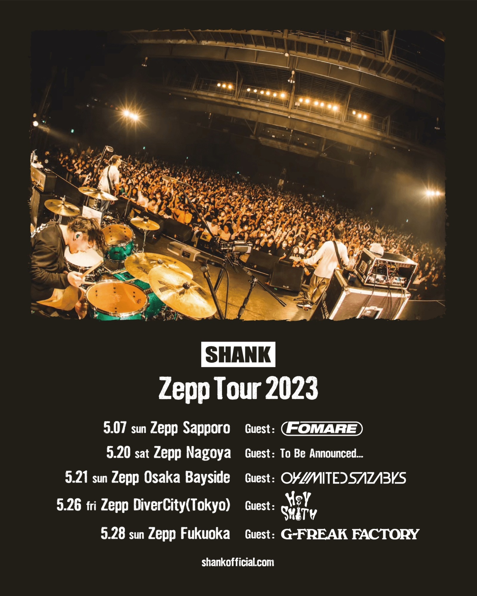 NEWS】SHANKのZeppツアー大阪公演に04 Limited Sazabys | SATANIC ENT.